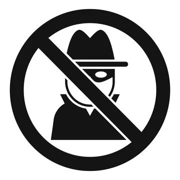 Stop online hacker icon simple vector. Robbery intrusion Stock Illustration