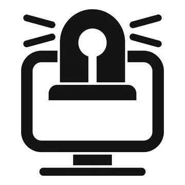 Stop online theft icon simple vector. Secure crime Stock Illustration
