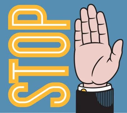 Stop or wave hand vector Stock Illustration
