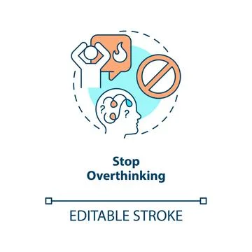 Stop overthinking concept icon イラスト素材