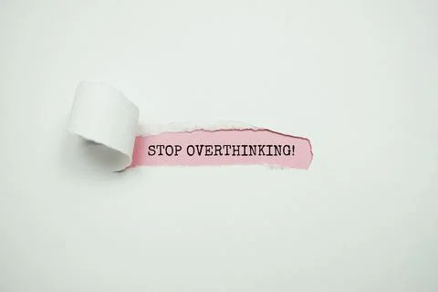 Stop Overthinking text message on pink background Stock Photos