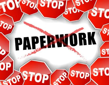 Stop paperwork Illustrazione stock