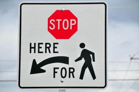 Stop for Pedestrians Stock Photos