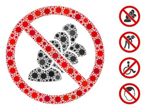 Stop People Queue Mosaic of CoronaVirus Items Stock Illustration