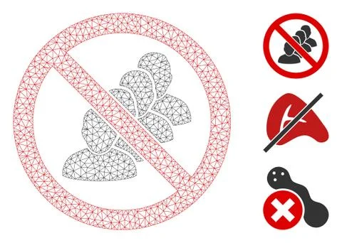 Stop People Queue Polygonal Frame Vector Mesh Illustration Stock Illustration