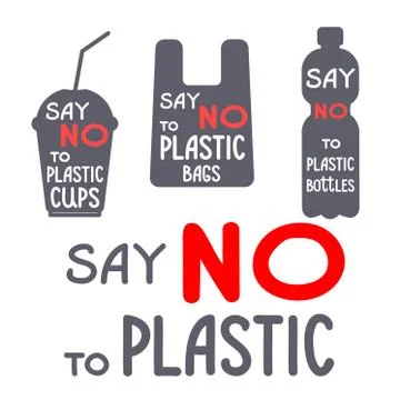 Stop plastic Illustrazione stock