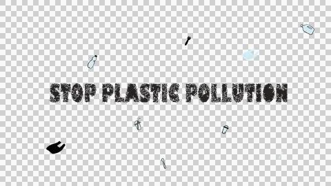 Stop plastic pollution environmental campaign vector background 스톡 일러스트