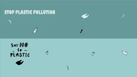 Stop plastic pollution environmental campaign vector background 스톡 일러스트
