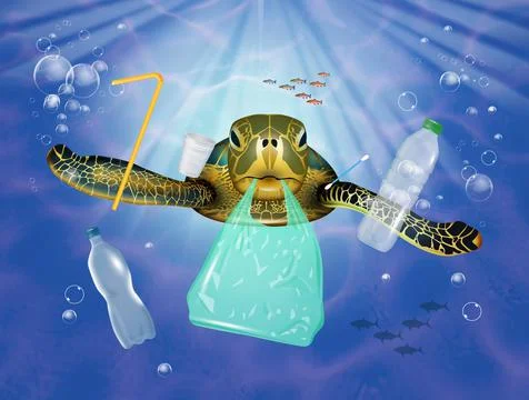 Stop Plastic Pollution Stock Illustration