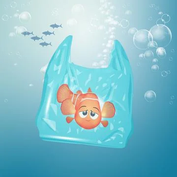 Stop plastic pollution Stock Illustration