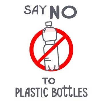 Stop plastic poster 스톡 일러스트