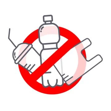 Stop plastic poster 스톡 일러스트