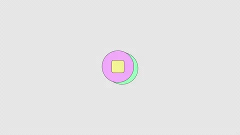 Stop playback button neubrutalism UI element animation Video stock 337037520