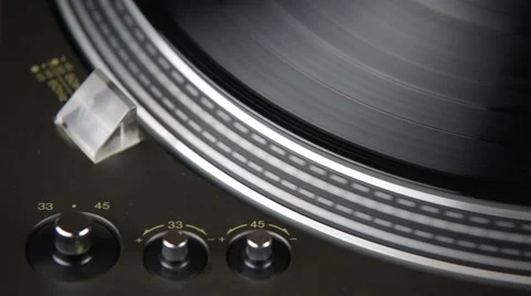 Stop playing spinning gramophone record Stock Footage 48955658