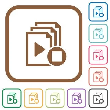 Stop playlist simple icons イラスト素材