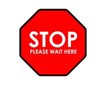Stop please wait here red signs イラスト素材