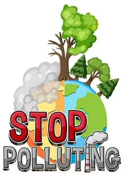 Stop pollution banner vector concept Stock Illustration
