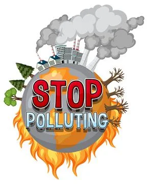 Stop pollution banner vector concept Stock Illustration