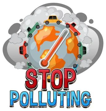 Stop pollution banner vector concept Stock Illustration