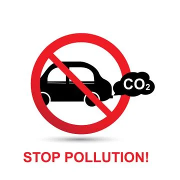 Stop pollution concept. No car exhaust vector Stock Illustration