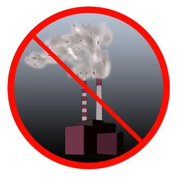 Stop the pollution sign Stock Illustration
