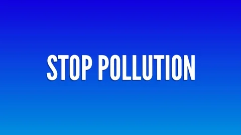 Stop Pollution with text animation Stock Footage 116327100