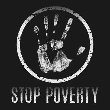 Stop poverty sign Stock Illustration