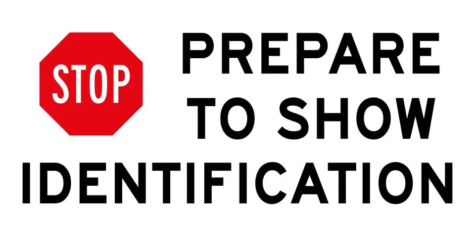 Stop, prepare to show identication sign Stock Illustration