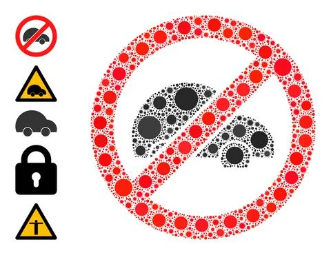 Stop Private Car Icon - Cell Collage and Bonus Icons 스톡 일러스트