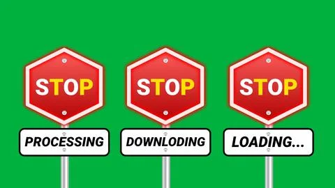 Stop processing, downloading, and loading concept 库存插图