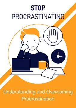 Stop procrastinating brochure 스톡 일러스트