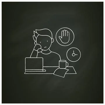 Stop procrastinating chalk icon 스톡 일러스트