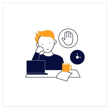 Stop procrastinating flat icon 스톡 일러스트