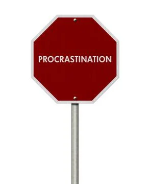 Stop Procrastination Road Sign Stock Illustration