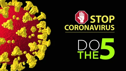 STOP Protect Coronavirus Do the Five Stock-Footage 132345868