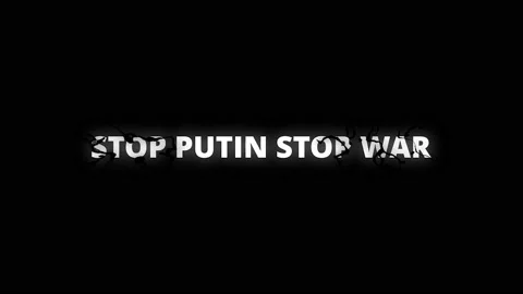 Stop Putin Stop War. Text animation. Call to stop Russian terrorism and genocide Stock Footage 172043187