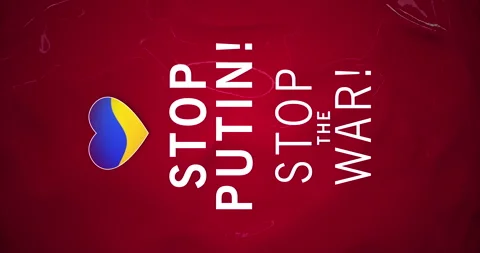 Stop Putin! Stop the War. Ukrainian flag - heart shaped. 스톡 동영상 171109657