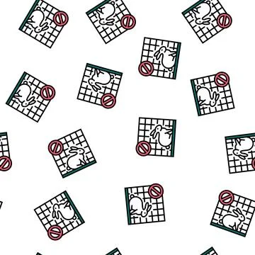 Stop rabbit in cage vector seamless pattern Stock Illustration