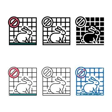 Stop rabbit edition in cage color icon vector Stock Illustration