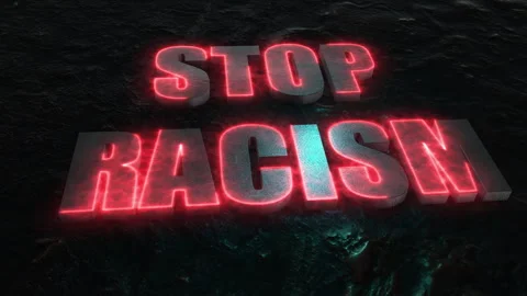 Stop racism animated text stop racism laser stroke Stock Footage 257022455