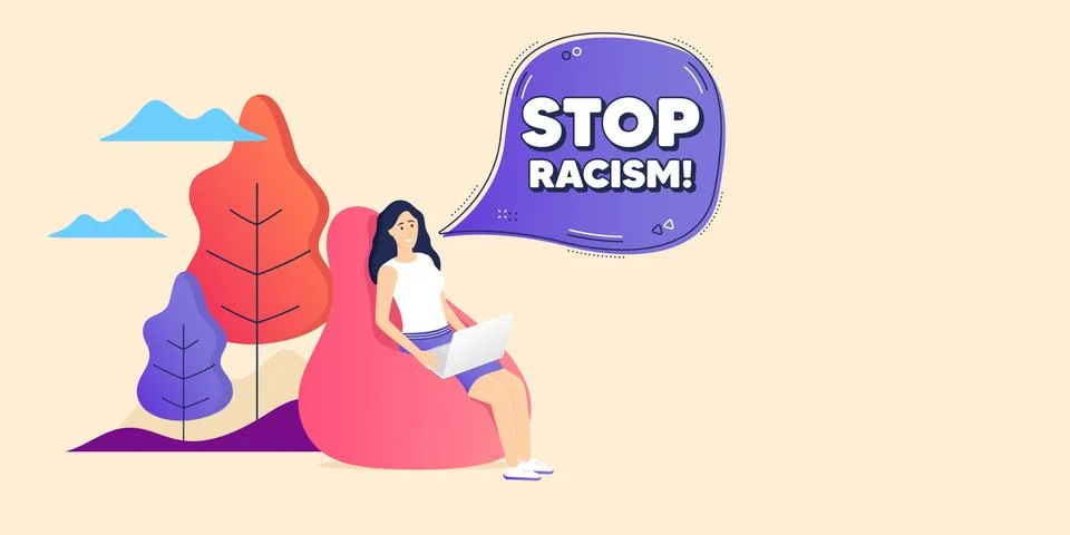 Stop racism message. Demonstration protest quote. Vector Stock Illustration