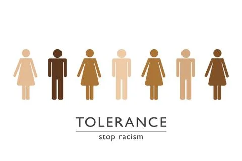 Stop racism tolerance concept persons with different skin colors Stock Illustration