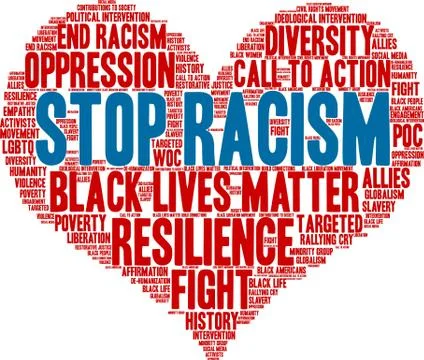 Stop Racism Word Cloud Stock Illustration