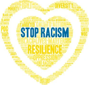 Stop Racism Word Cloud Stock Illustration