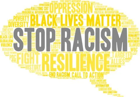 Stop Racism Word Cloud Stock Illustration