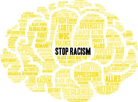 Stop Racism Word Cloud Illustrazione stock