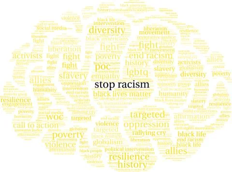 Stop Racism Word Cloud Stock Illustration