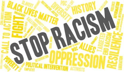 Stop Racism Word Cloud Stock-Illustration