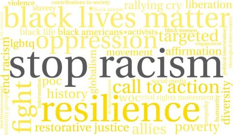 Stop Racism Word Cloud Stock Illustration