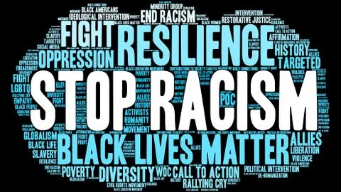 Stop Racism Word Cloud Ilustração Stock